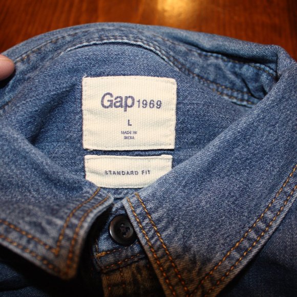 Gap 1969 Men's Western Demin Long Sleeve Shirt. Button Up. Size Large. - Picture 3 of 7